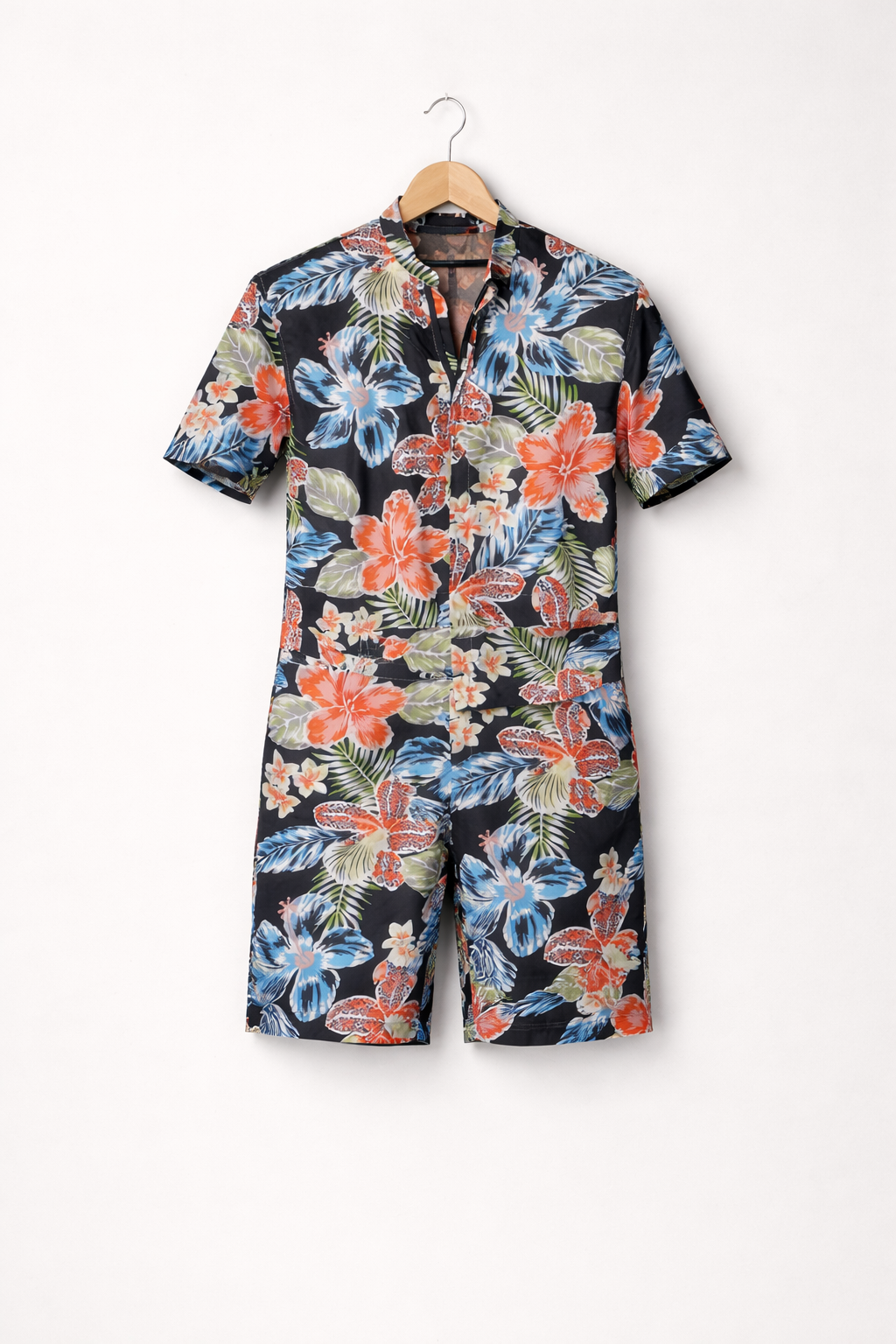 Tropical Floral Short Sleeve Men’s Romper