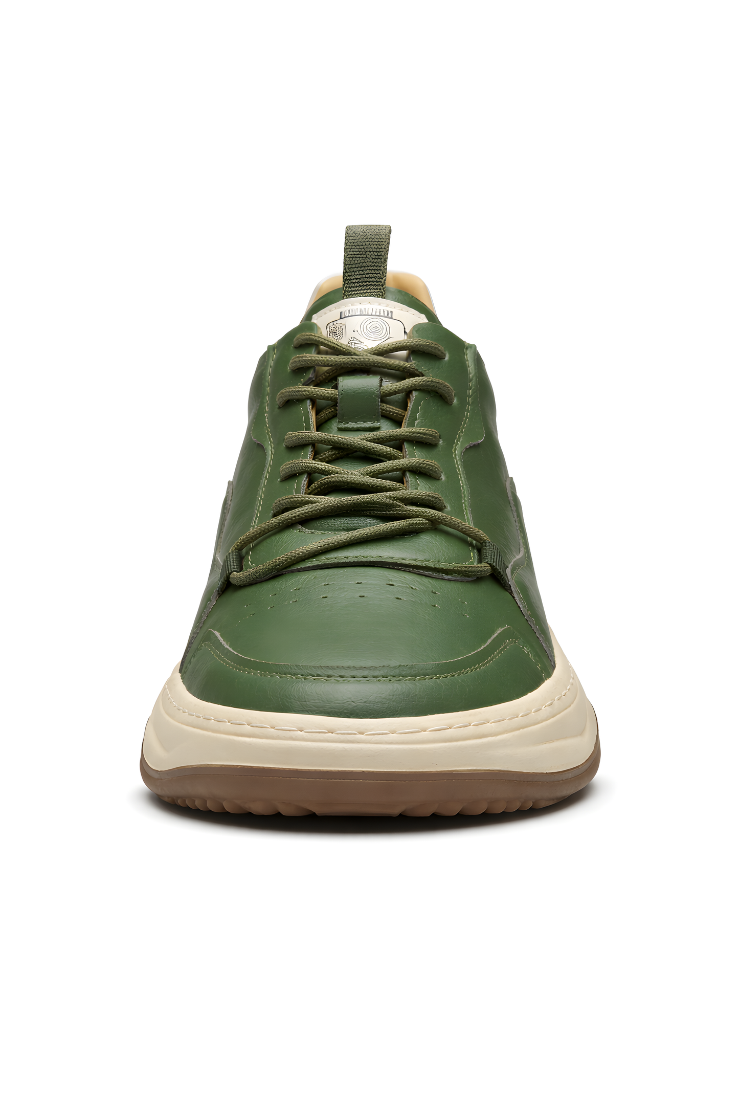 Italian Leather Panel Lace-Up Sneakers