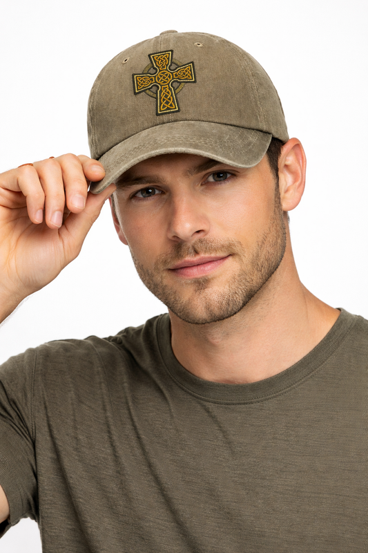 Celtic Crest Embroidered Washed Cap