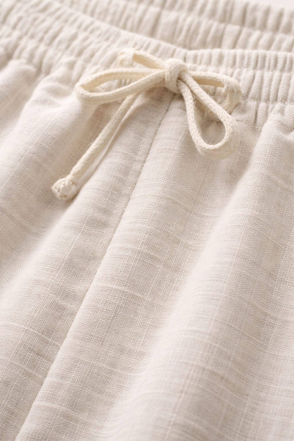 Men’s Linen Home Lounge Pants with Elastic Waist and Straight Leg