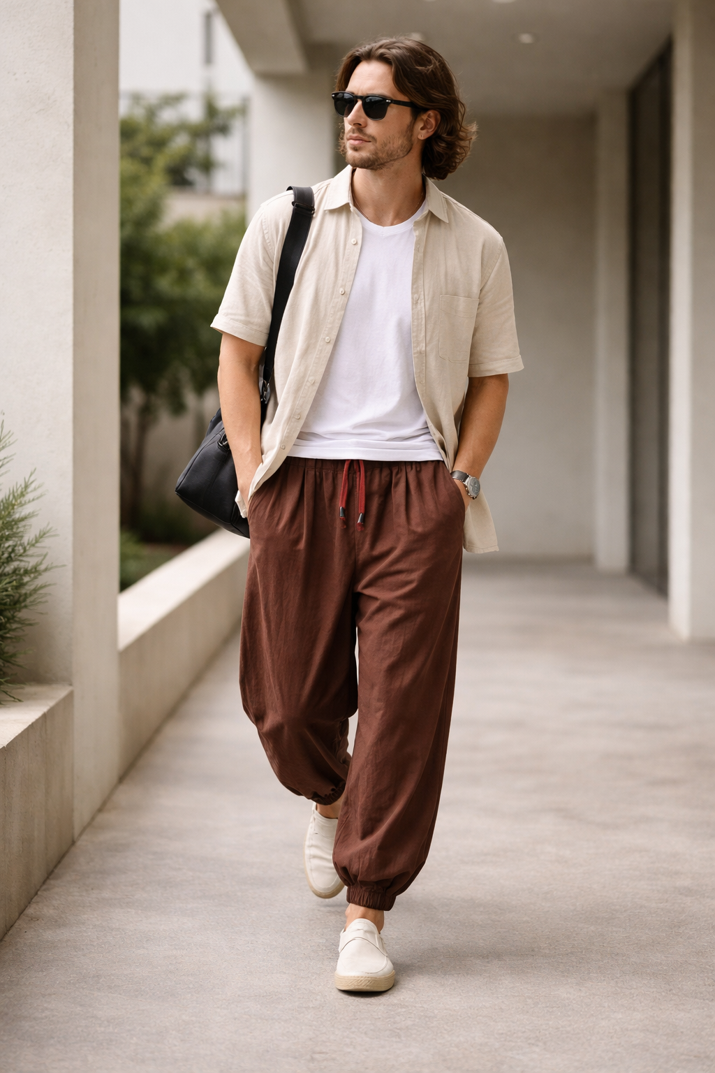 Men’s Home Lounge Pants with Drawstring Waist