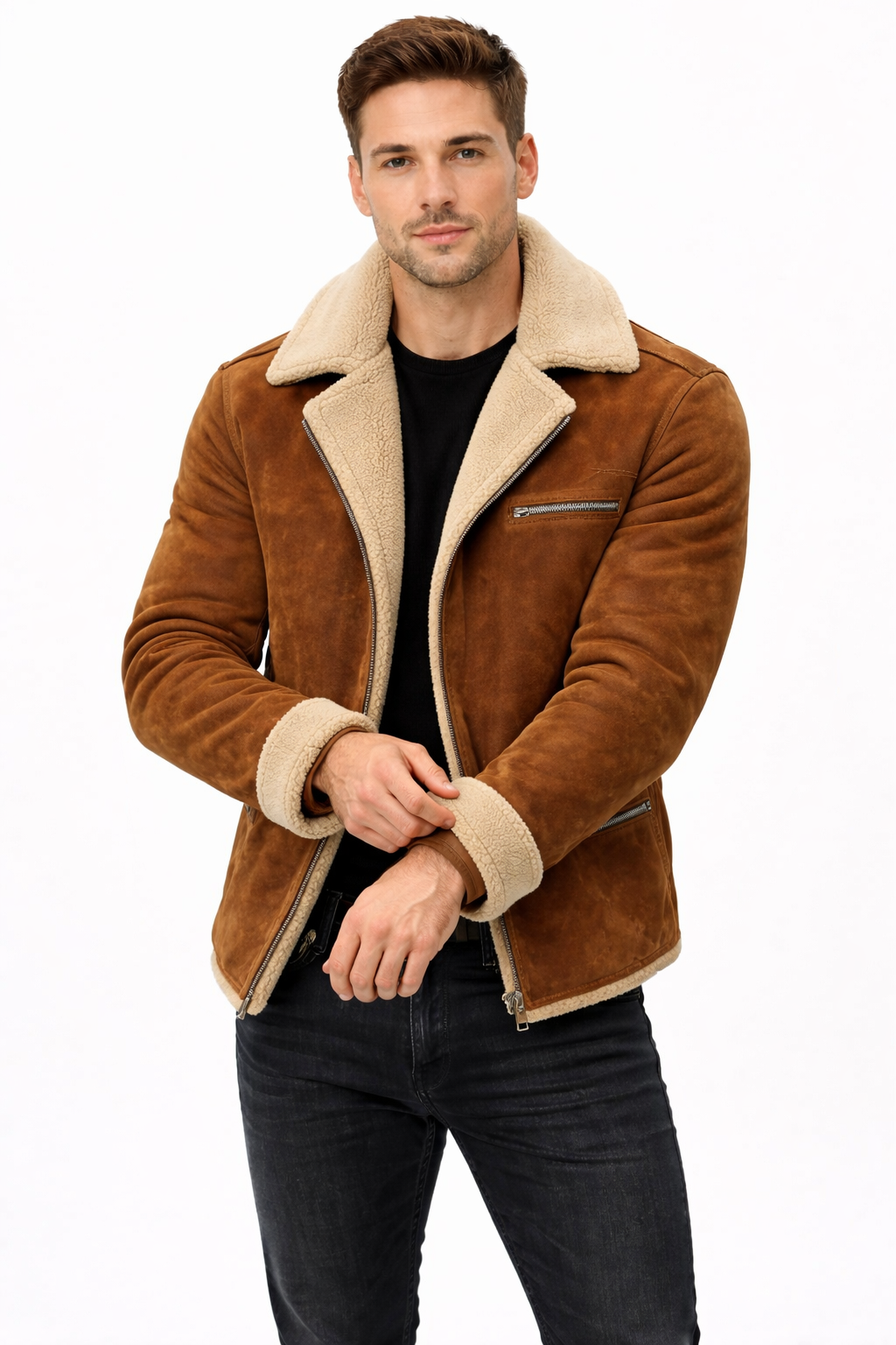 Men’s Structured Outer Jacket with Textured Shell