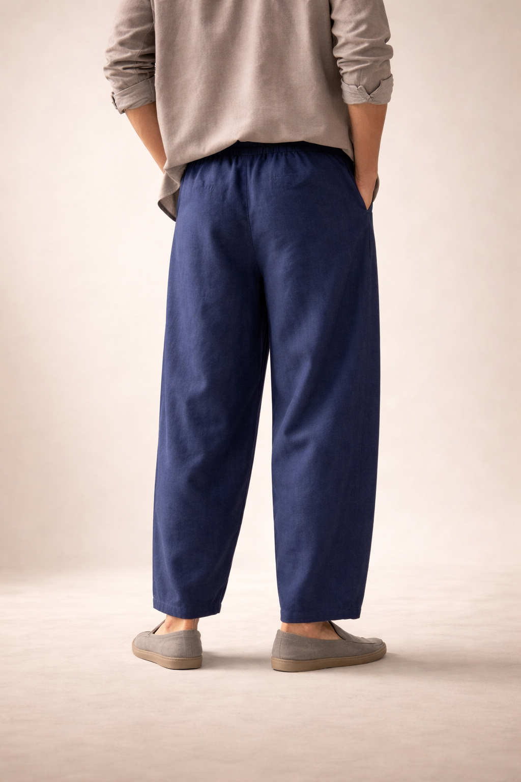 Men’s Home Lounge Pants with Drawstring Waist and Wide Leg