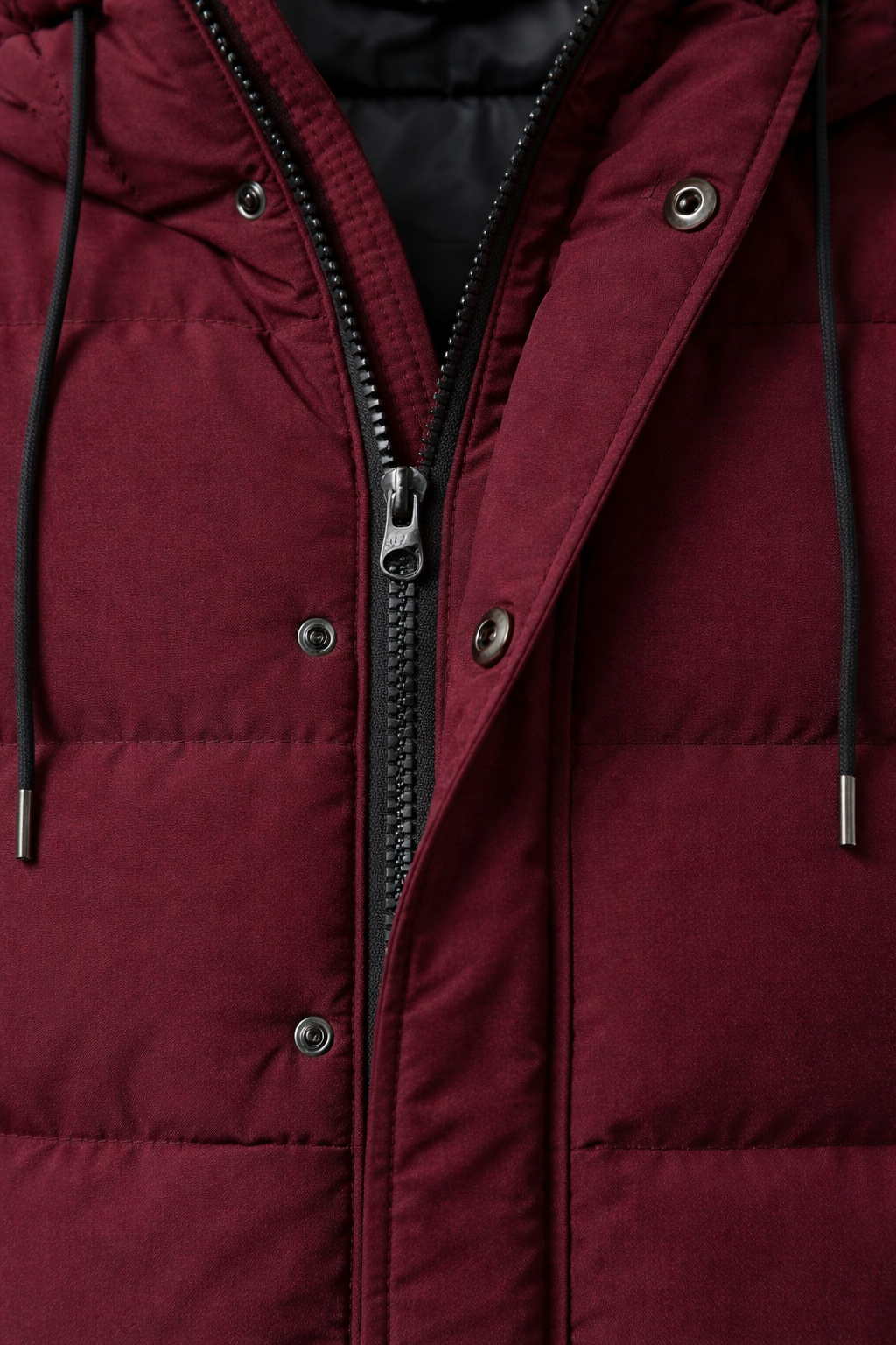 Men’s Hooded Quilted Jacket With Padded Panels