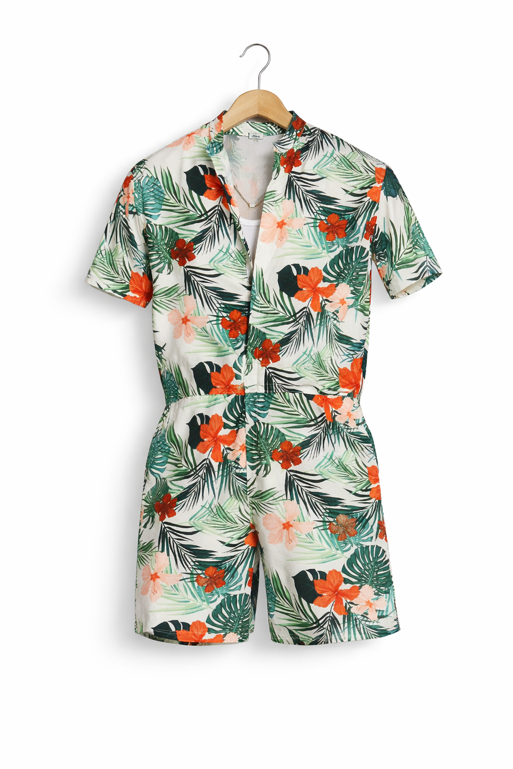 Tropical Floral Short Sleeve Men’s Romper