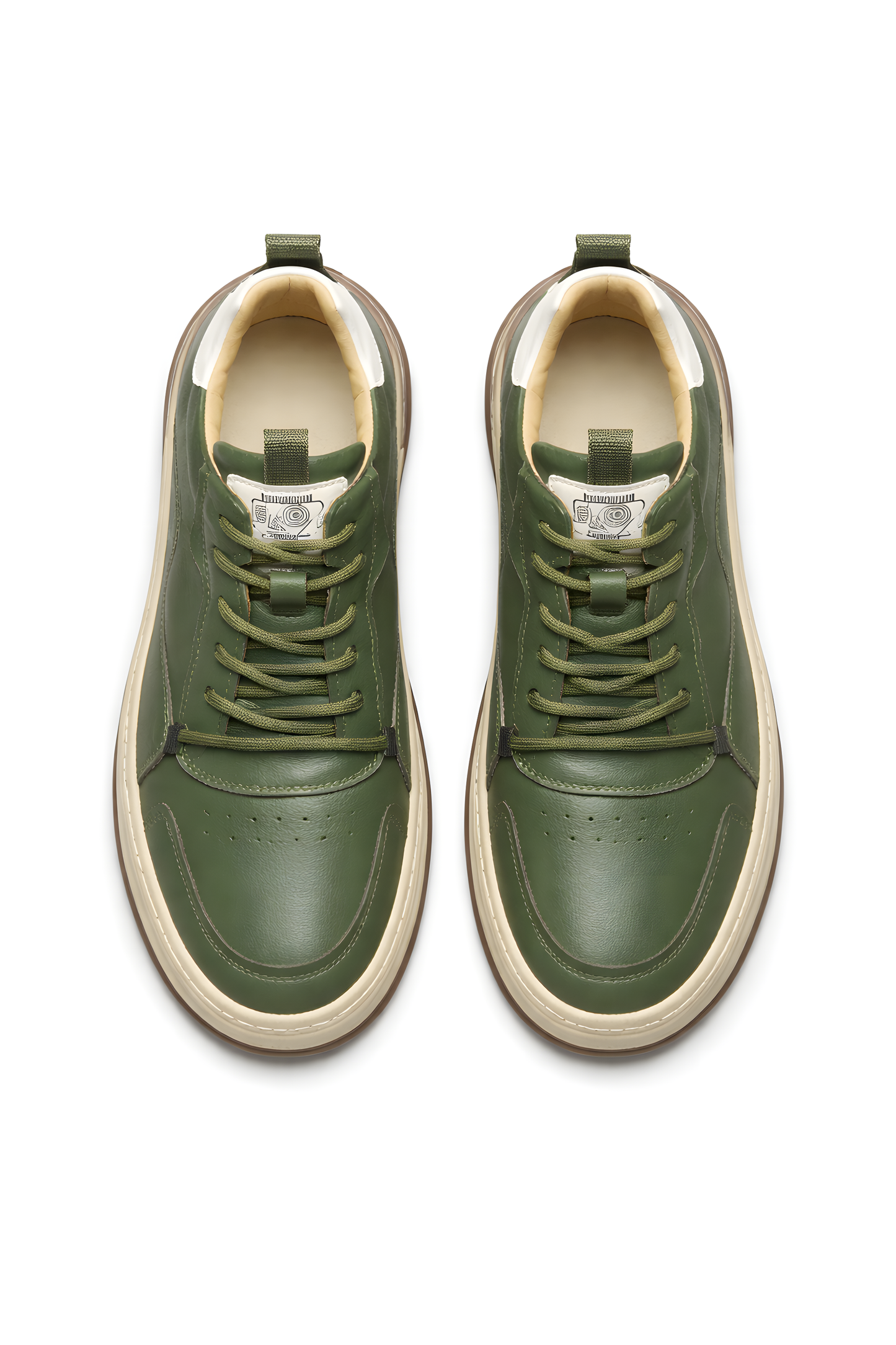 Italian Leather Panel Lace-Up Sneakers