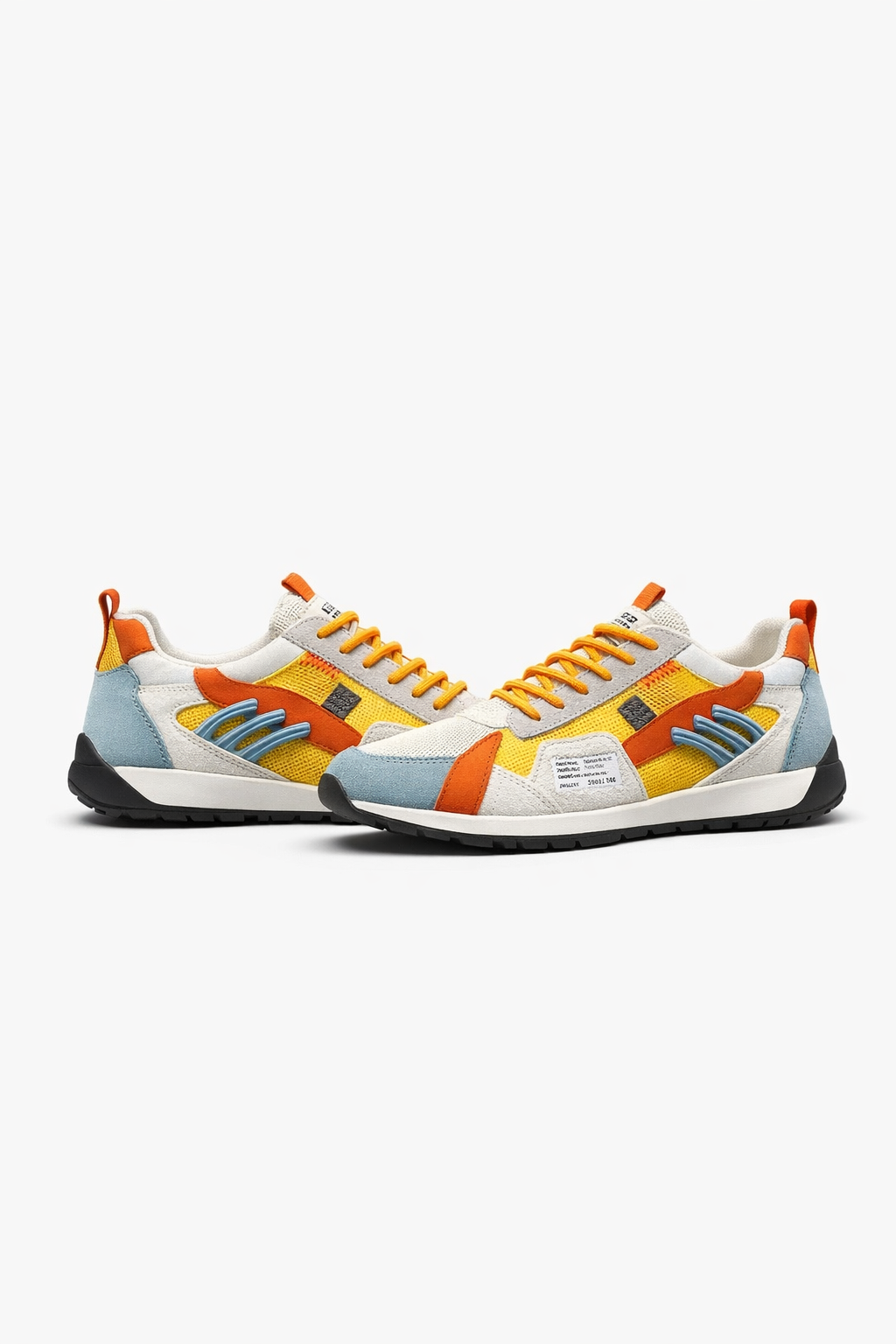 Multi-Panel Trail Style Lace-Up Trainers