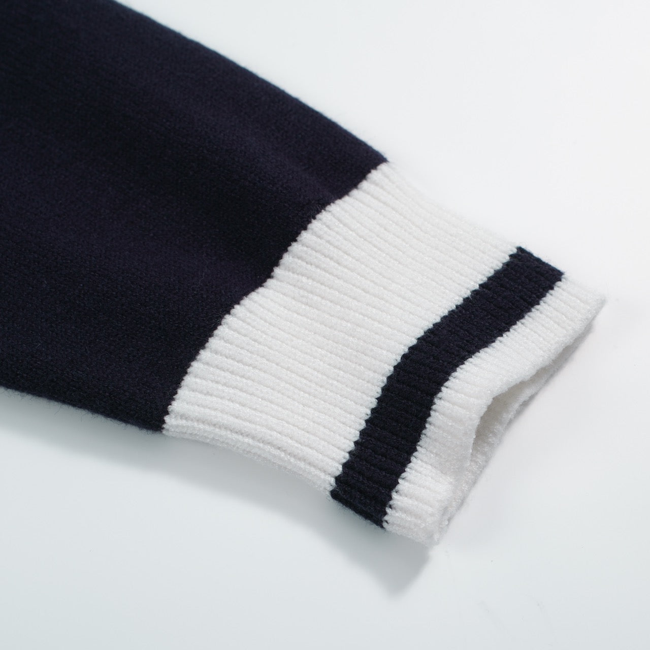 Retro Knit Contrast Cardigan – Button Front Sweater