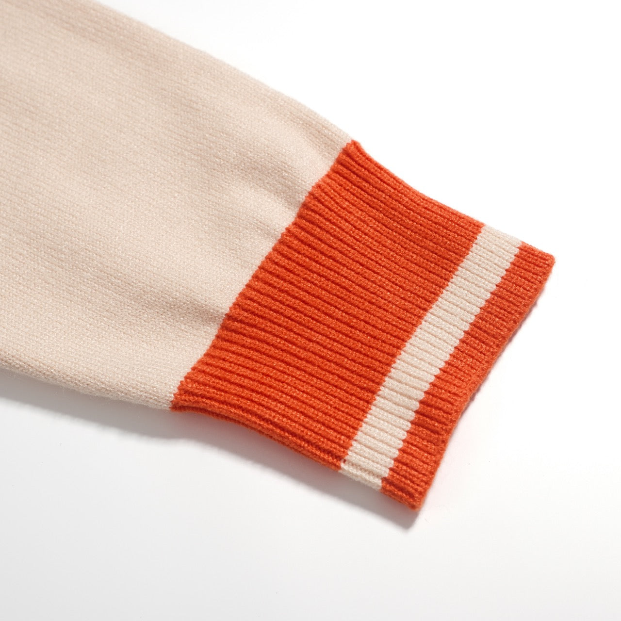 Men’s Cream Knit Button Front Cardigan With Graphic Pattern