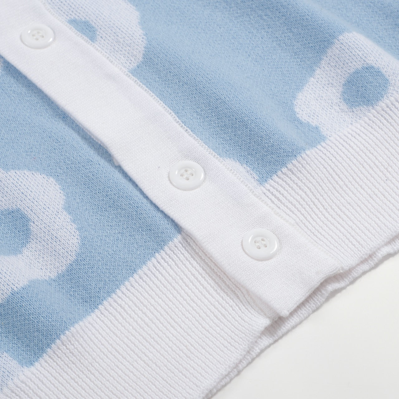 Retro Knit Floral Polo Shirt – Short Sleeve Button Front