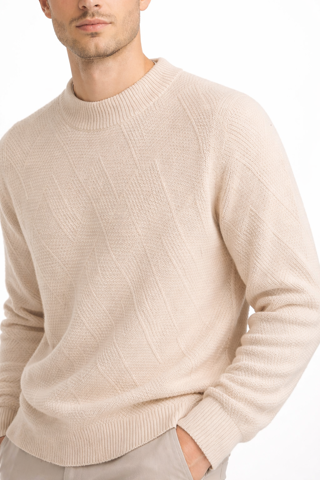 Men’s Diamond Knit Crew Neck Shirt
