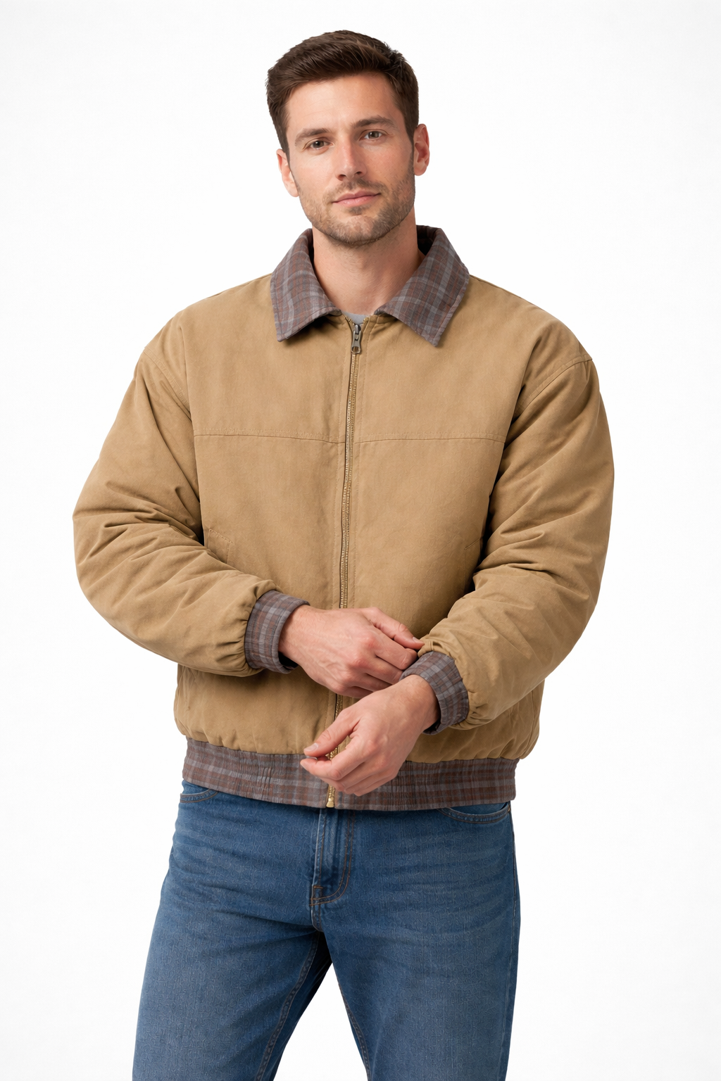 Tan Reversible Utility Jacket