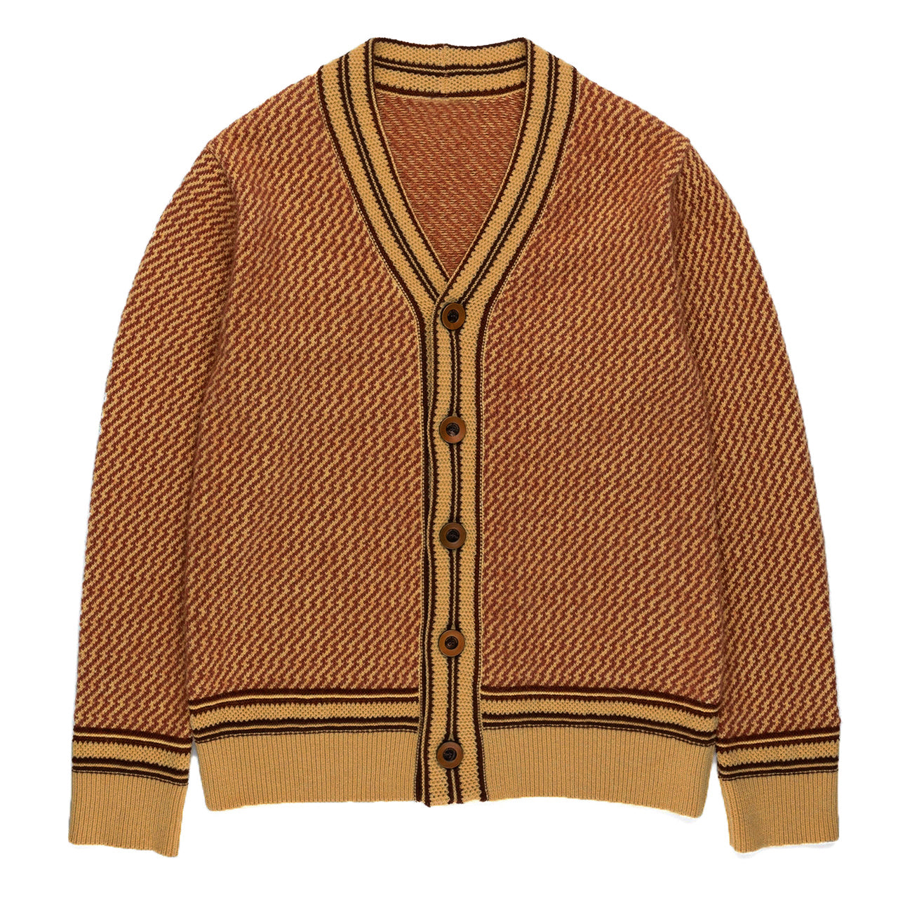 Retro Knit Chevron Cardigan – Button Front Sweater