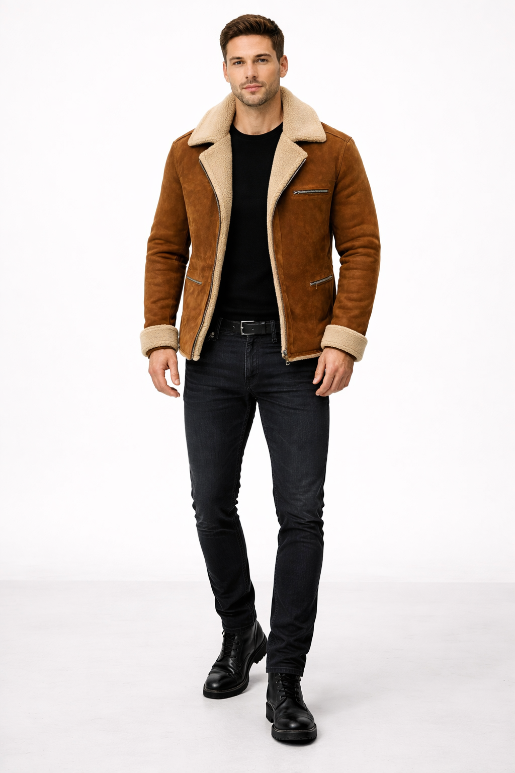 Men’s Structured Outer Jacket with Textured Shell