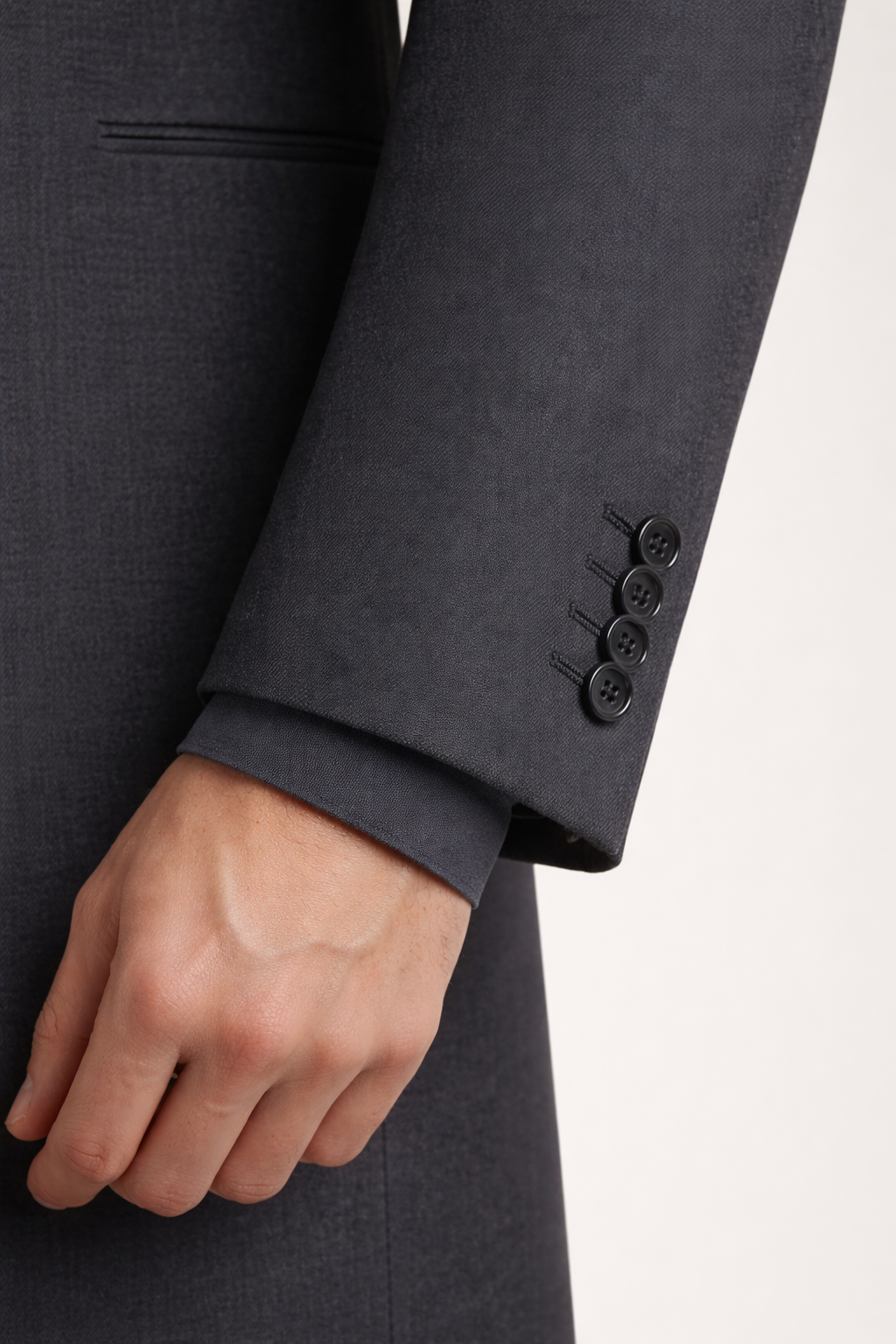 Men’s Structured Long Overcoat with Clean Notched Collar