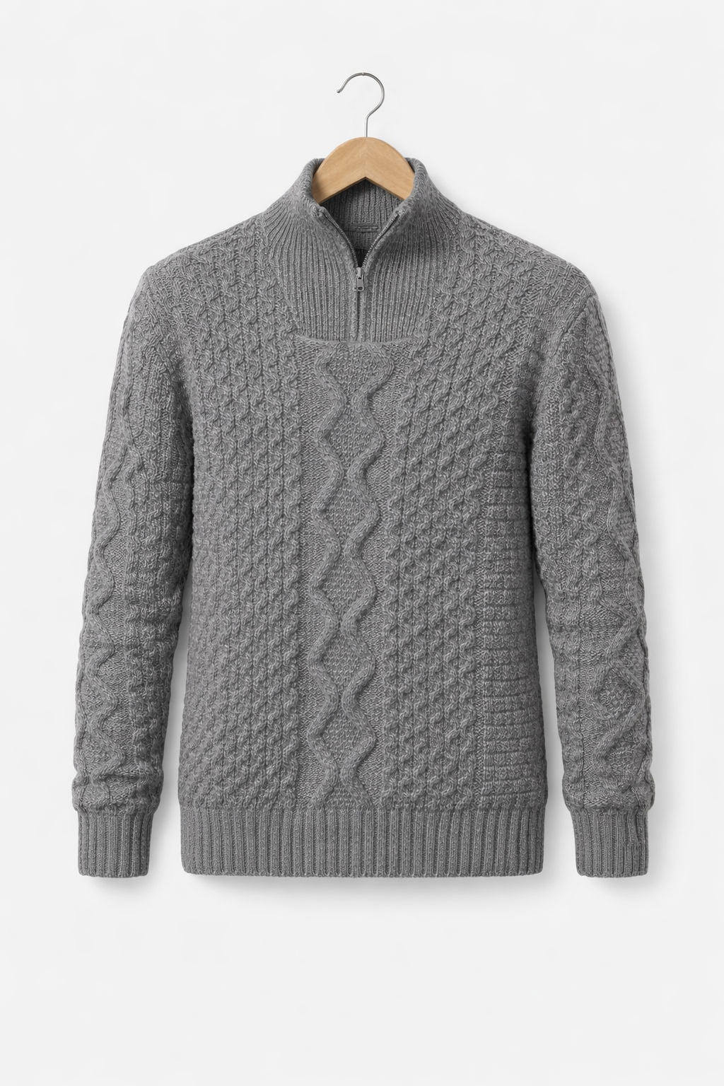 Men’s Cable Knit Half Zip Sweater