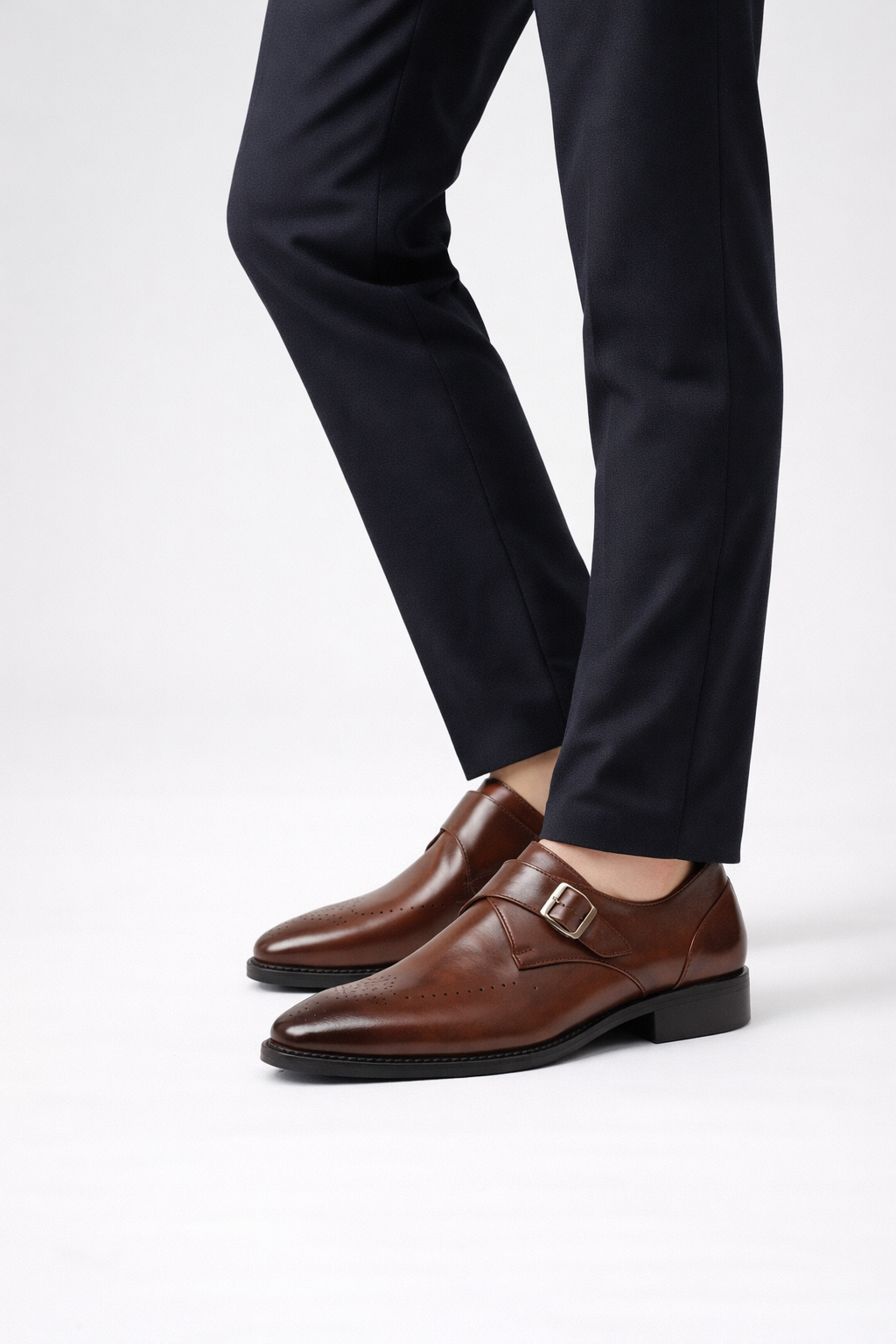 Monk Strap Perforated Dress Shoes