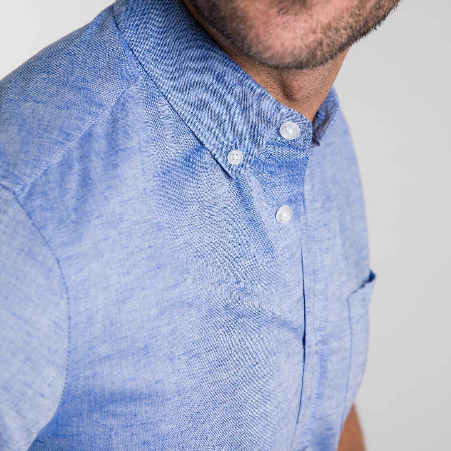 Short Sleeve Light Blue Button Shirt
