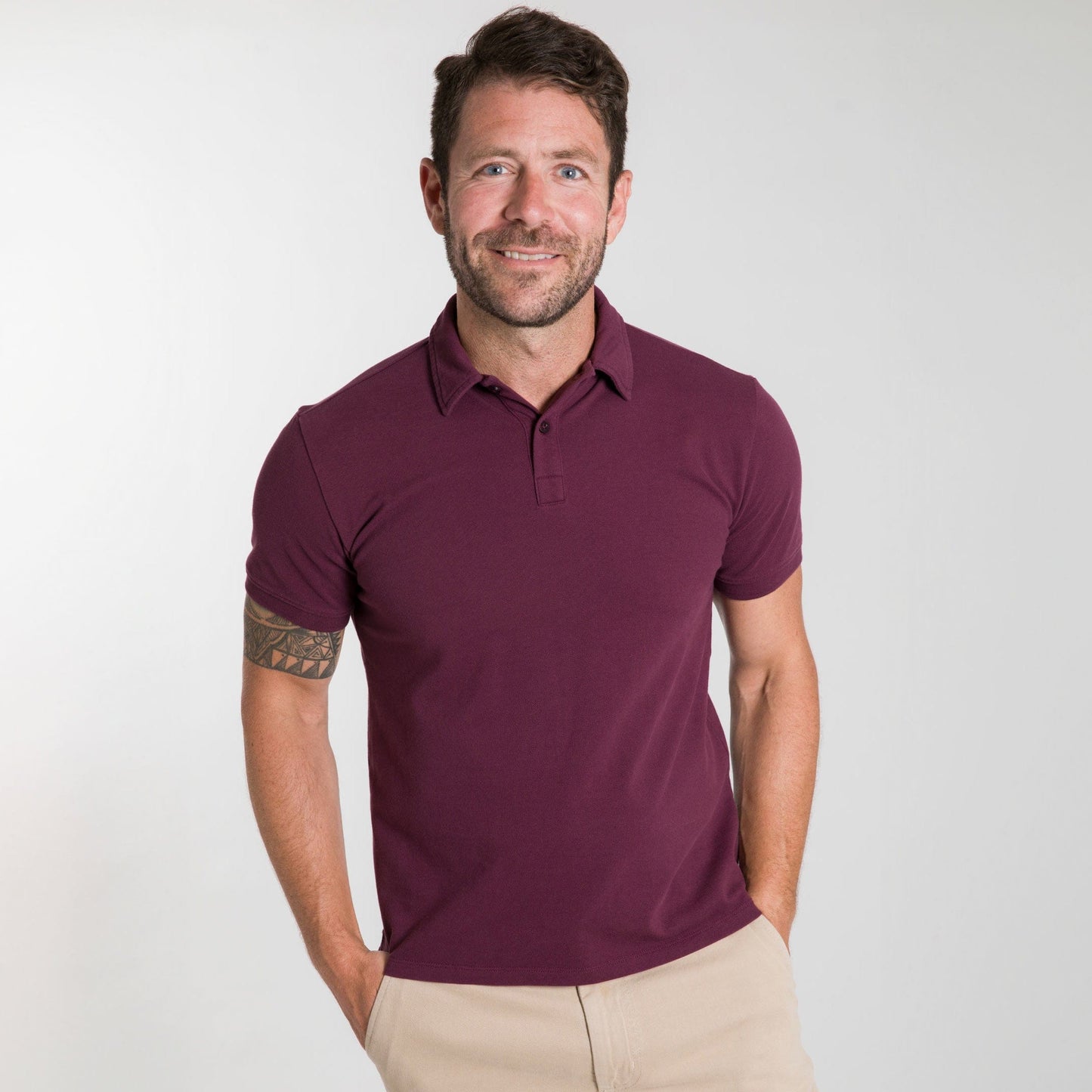 Refined Burgundy Short Sleeve Polo