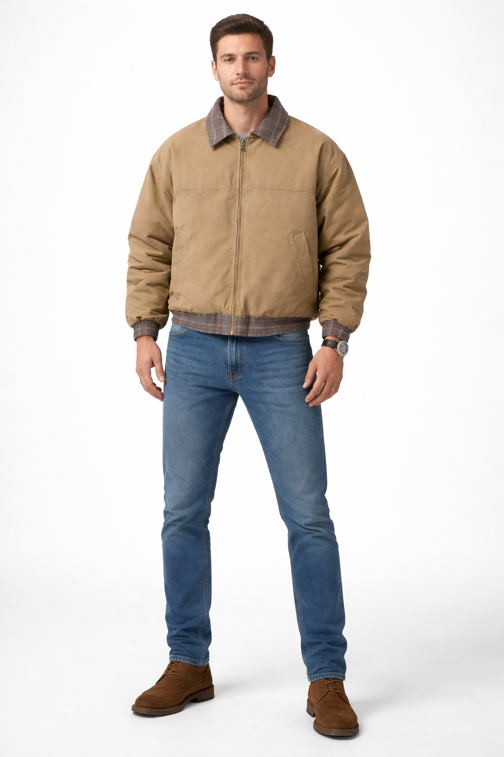 Tan Reversible Utility Jacket
