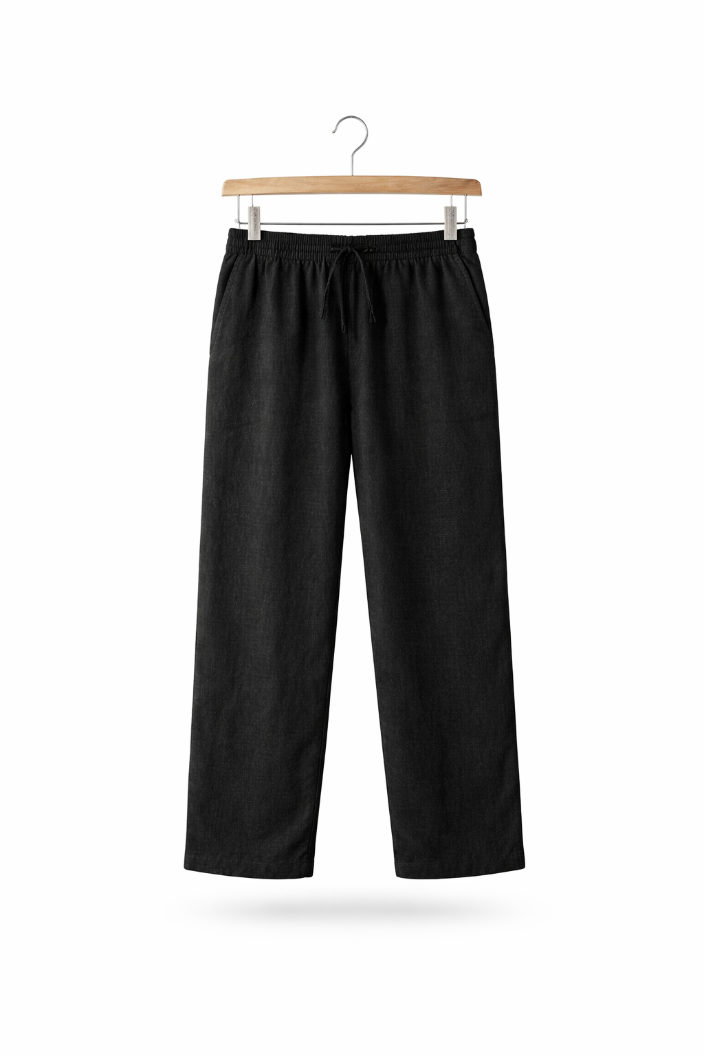 Men’s Linen Home Lounge Pants with Elastic Waist and Straight Leg