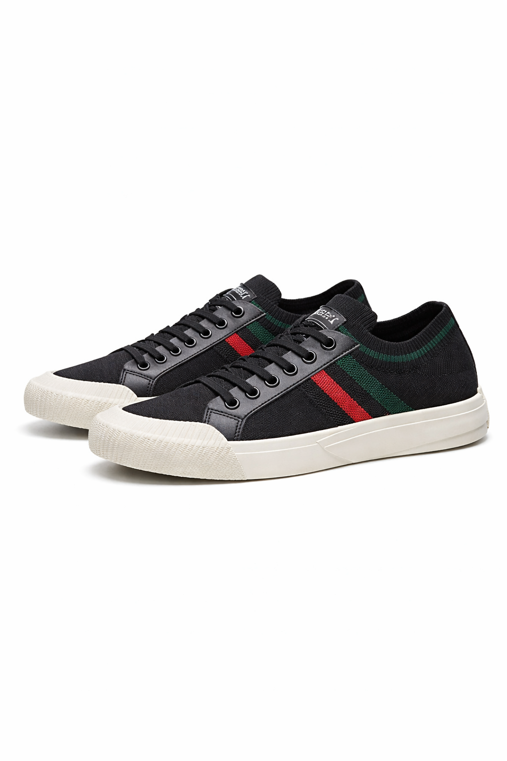 Italian Stripe Knit Lace-Up Trainers