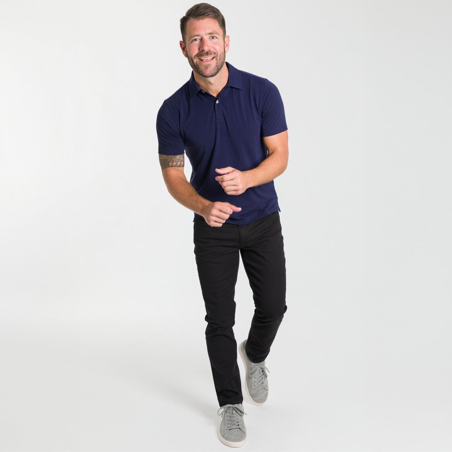 Modern Navy Short Sleeve Polo
