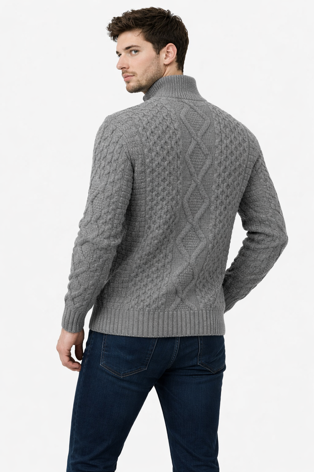 Men’s Cable Knit Half Zip Sweater