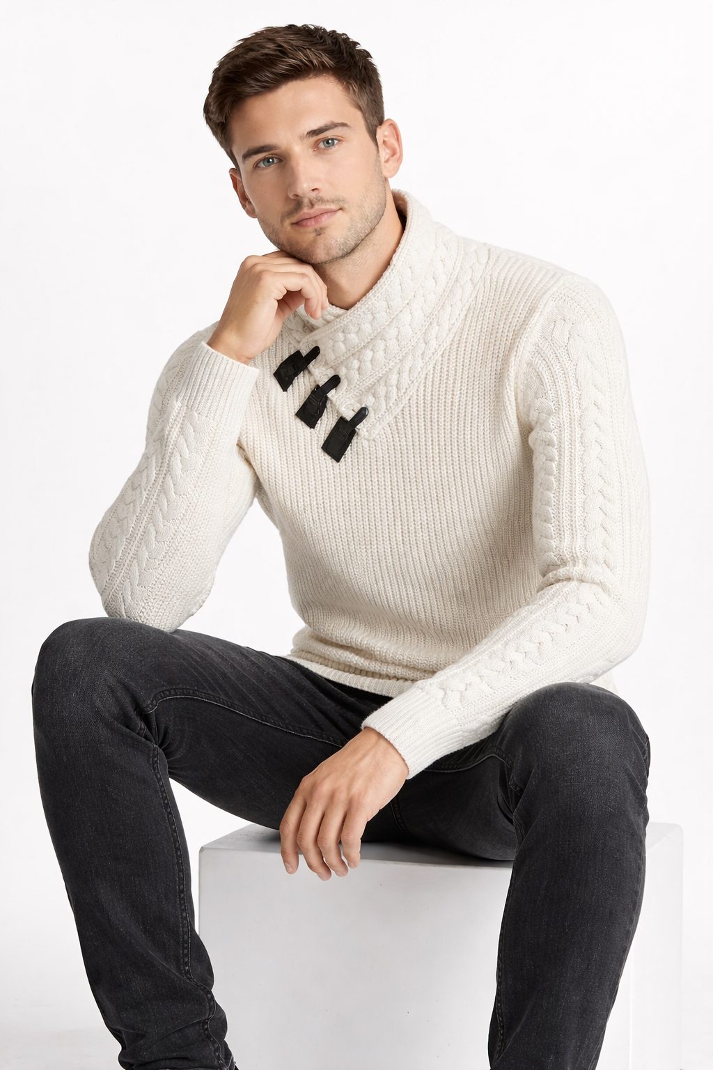 Arden Ridge Ribbed Toggle Knit Sweater