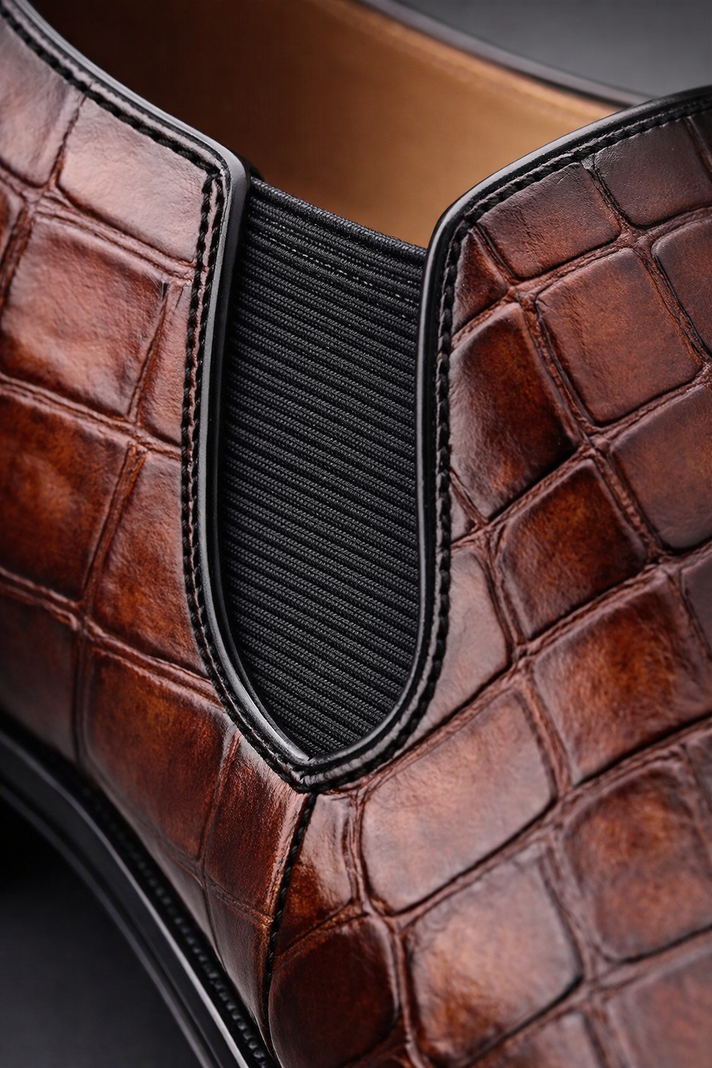 Croc Embossed Slip-On Dress Shoes