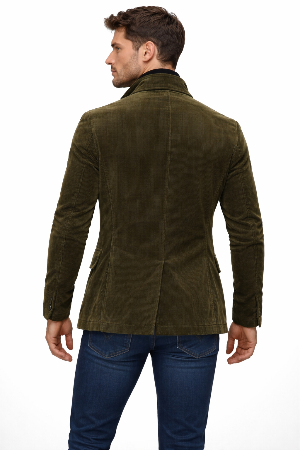 Corduroy jack met hoge kraag