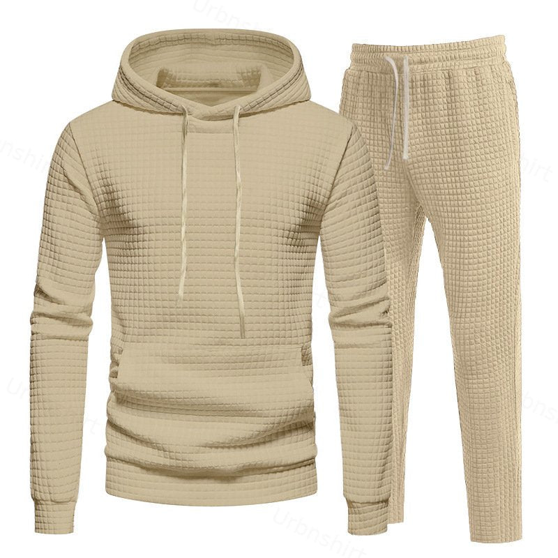 Quilted Knit Hoodie Set
