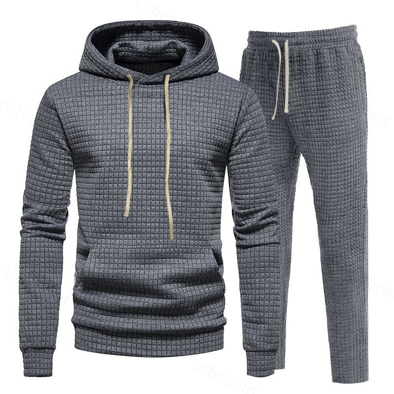 Quilted Knit Hoodie Set