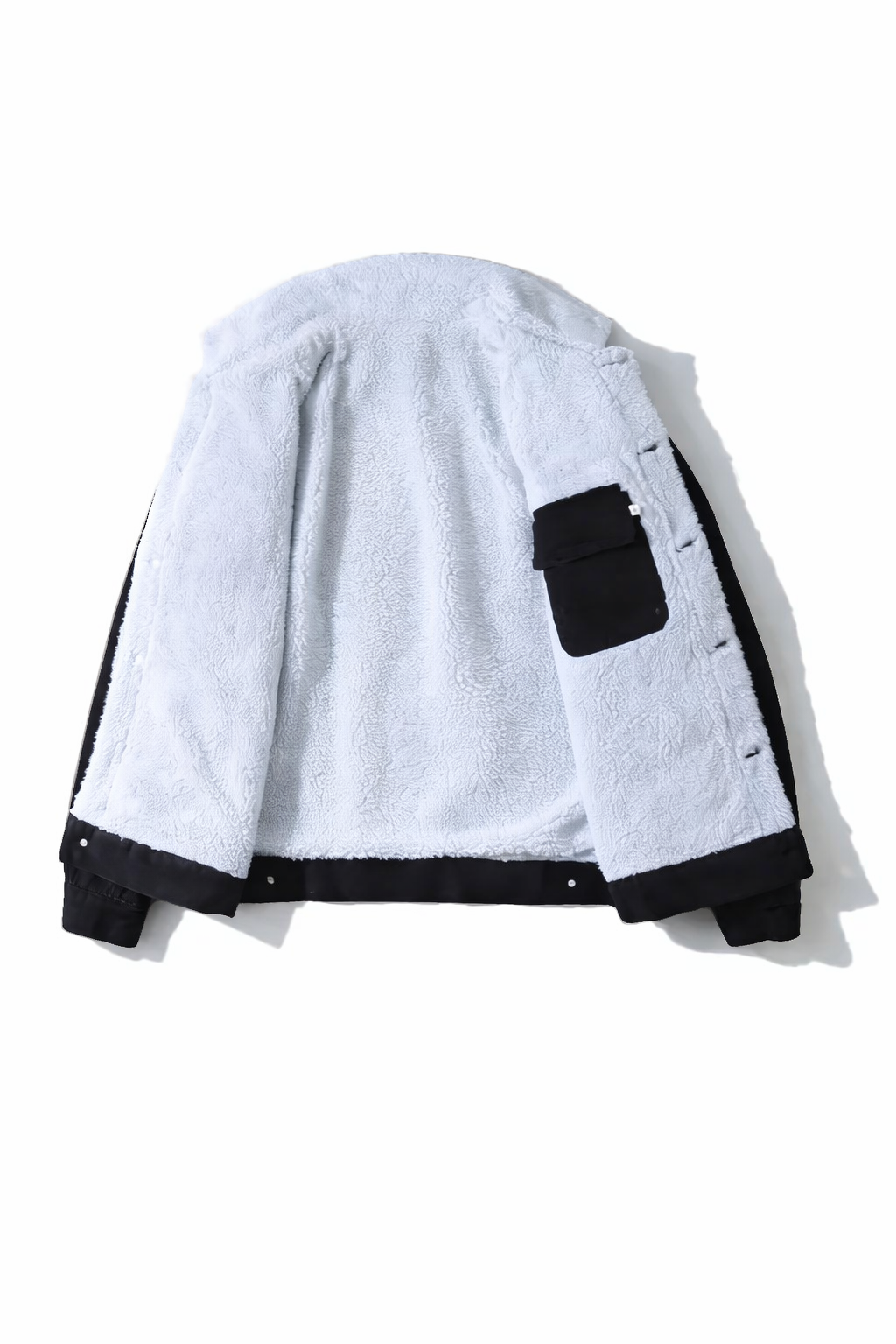 Men’s Lamb Wool Collar Blue Denim Jacket