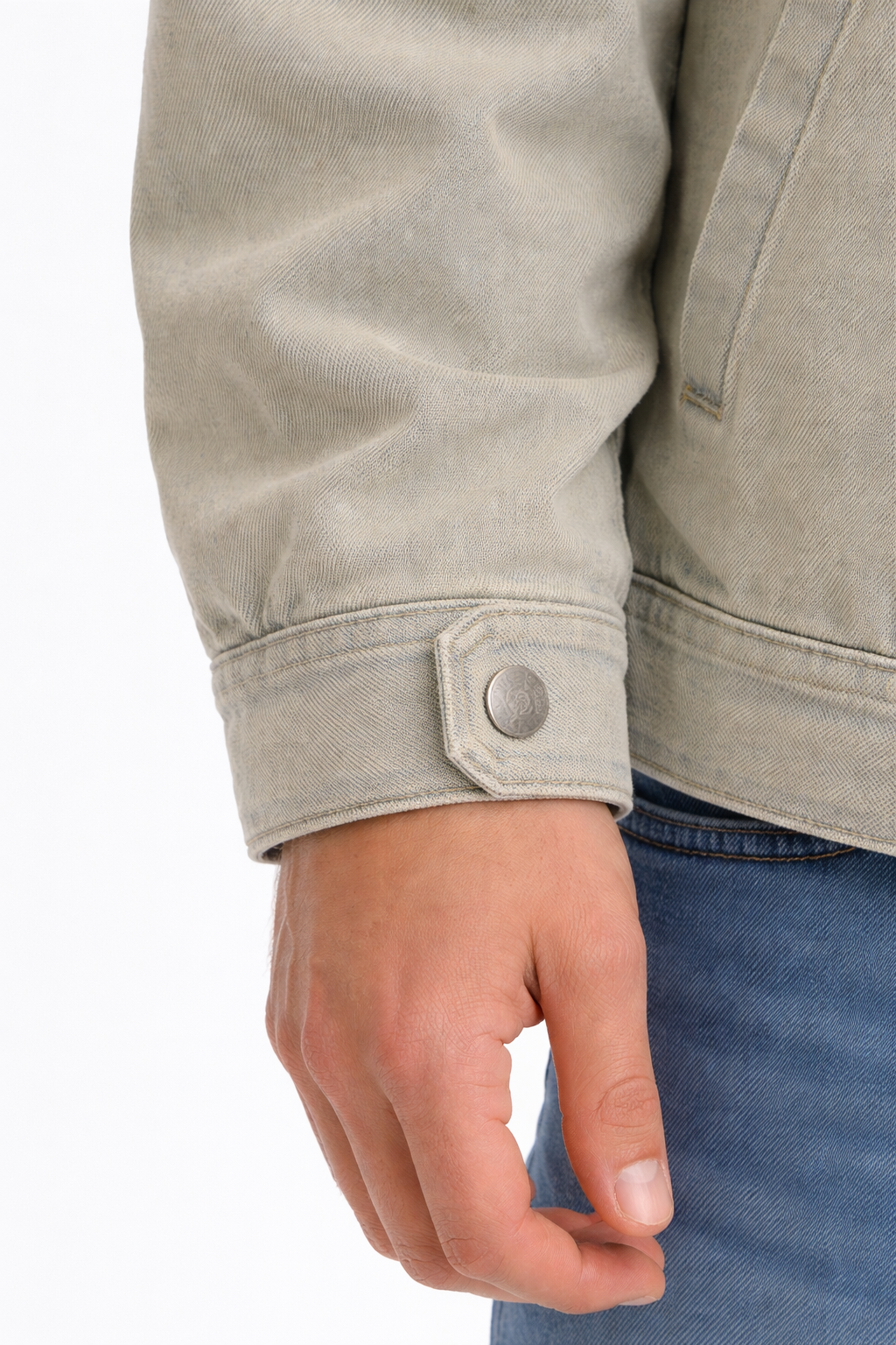 Men’s Zip Front Washed Denim Jacket