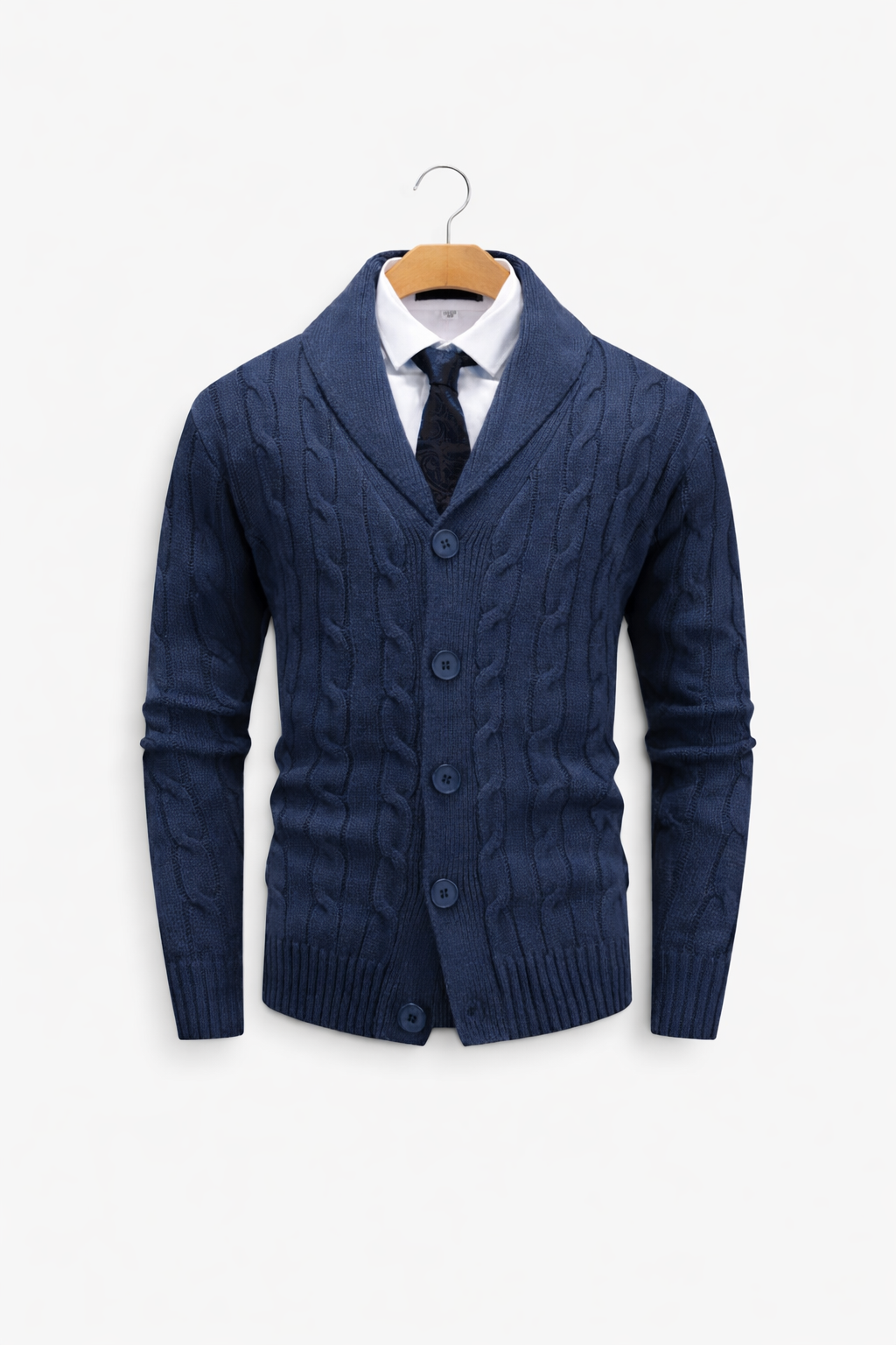 Men’s Cable Knit Button Cardigan