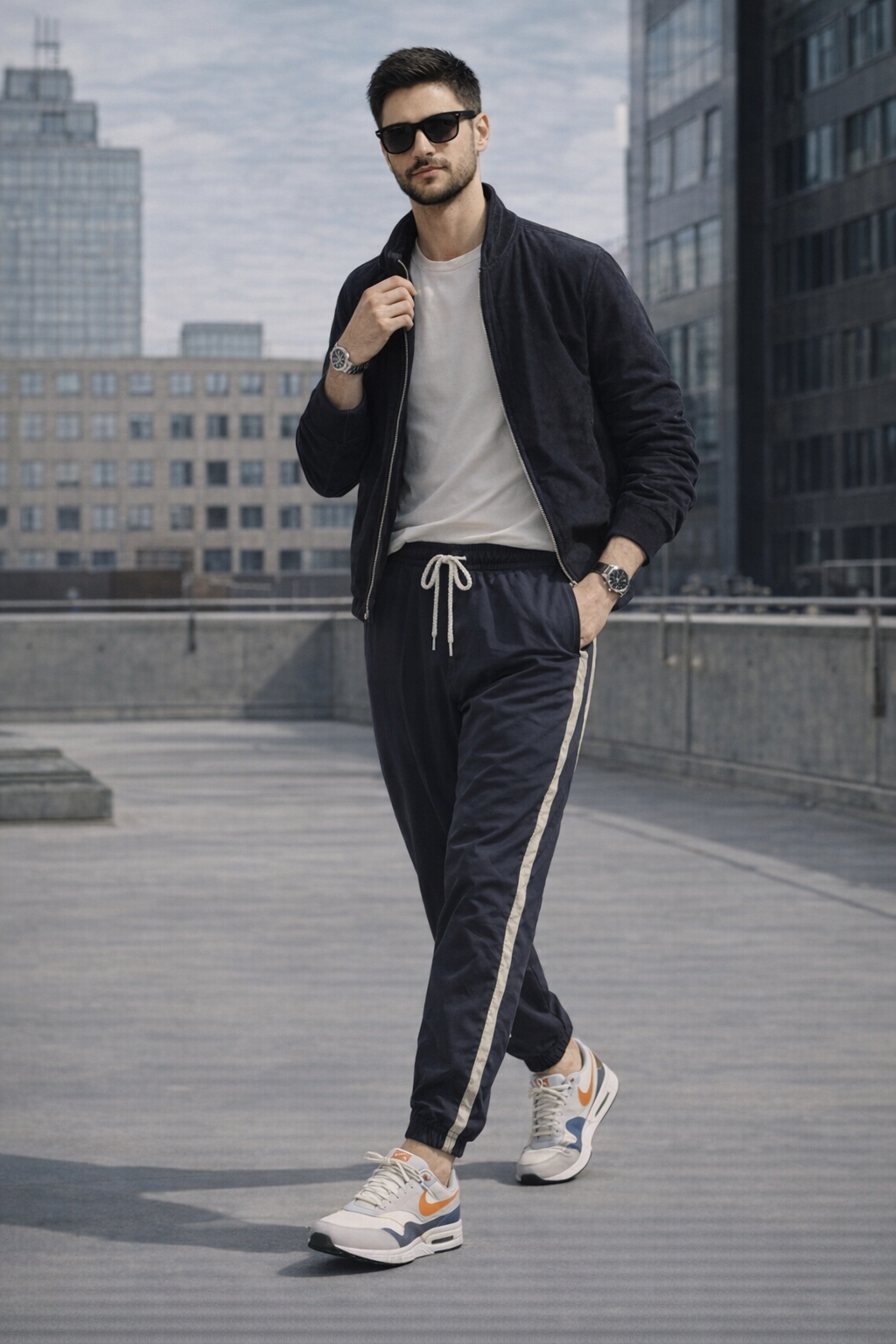 Thin Contrast Stripe Casual Sports Pants