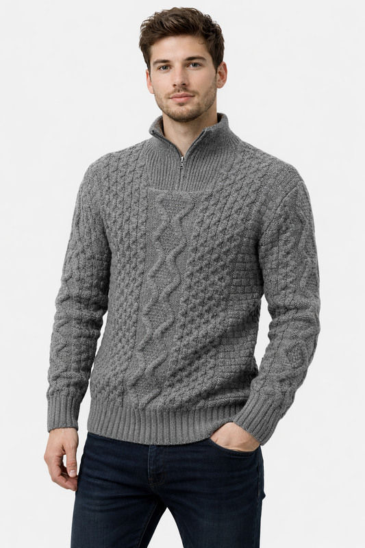 Men’s Cable Knit Half Zip Sweater