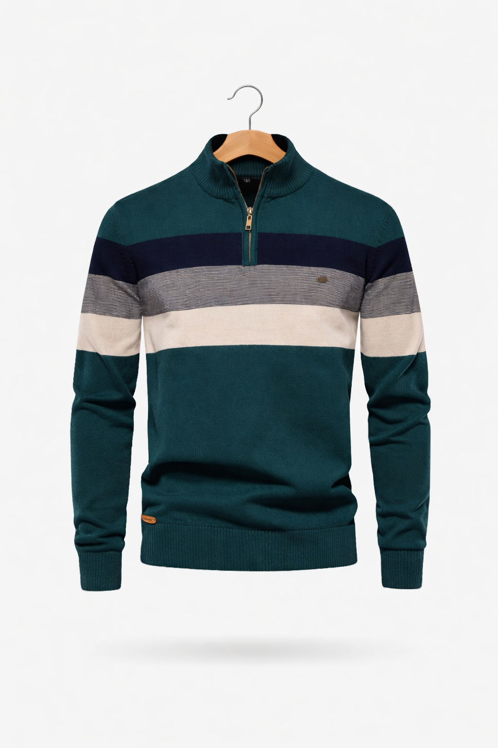 Men’s Striped Quarter Zip Knit Shirt